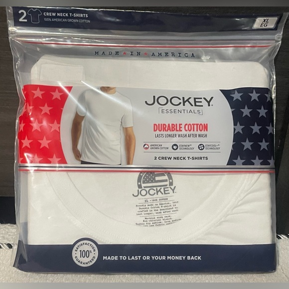 Jockey Men's Classic White T-Shirt - 2 Pack! NEW! Size‎ XL! - Picture 4 of 6